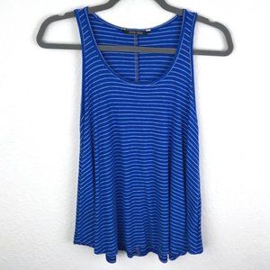 🎯 BOGO Evereve Peyton Jensen royal blue with gray pinstripes swing tank top M